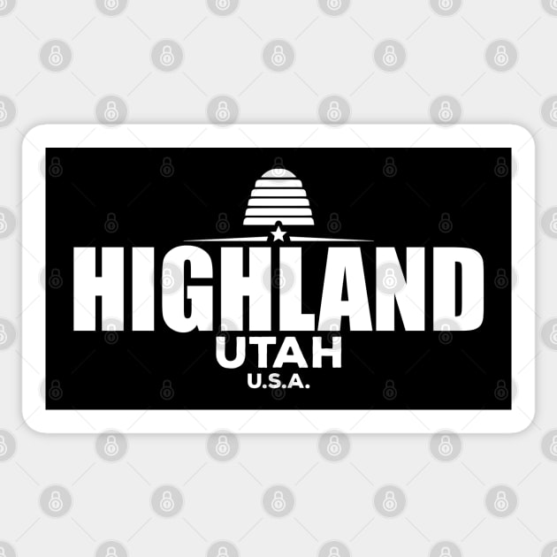 Highland Utah Sticker by RAADesigns